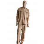Security Uniform Tactical Khaki Uniform Set With Short Sleeve Straight Leg 45 Wool 55 Polyester Blend For Men Security Personnel for sale