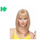 Machine Made Natural Looking Synthetic Bob Wigs Natural Straight Blond Female Wigs for sale