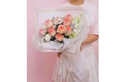 China Hansu Paper Wave Dot Border Rose Bouquet Wrapping Paper Translucent Waterproof supplier