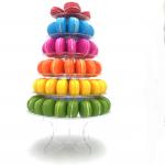 Self Assemble Circle 6 Tier Macaron Tower Macaron Display Tray Acrylic for sale