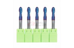 China Titanium Carbide Ball Nose End Mill HRC65 10mm Shank Diameter 2 Flutes supplier