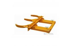 China Double Barrel Single Fork Mounted Forklift Drum Gripper Handling Attachments 1500lbs supplier