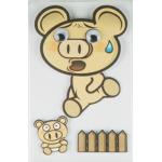 Offset Printed Running Piggy 3D Cartoon Stickers For Mobile Phone Decor for sale