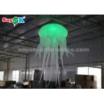 Green Inflatable Lighting Decoration / Amusement Park Blow Up Jellyfish Glowing for sale
