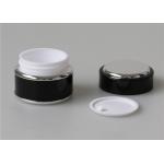 6 Oz 8 Oz 1 Oz Black Plastic Cosmetic Jars , Small Plastic Cosmetic Containers With Lids for sale
