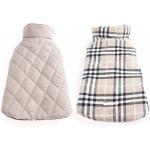  				Waterproof Windproof Reversible British Style Plaid Dog Vest Winter Coat 	        