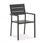 Polywood Aluminum Stacking Armchair Outdoor Patio Dining Furniture for sale