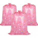 Holiday Christmas Pink Plane Jumbo Plastic Gift Bags CMYK Printing for sale