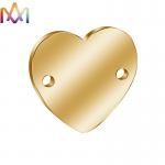 2 Hole Heart Shape 1mm 304 Stainless Steel Blank Stamping Tag for sale