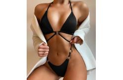 China Backless Sexy Bathing Suits Bikini Thread Fabric 2 Piece Swim Suit Split Printed supplier