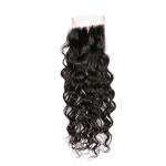 Malaysian Water Wave Swiss Lace Closure Free Parting Natural Color No Shedding for sale