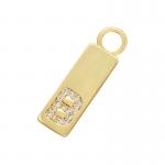 DIY 18K Gold Pendant Jewelry Initial Letter Zircon Charm Pendants for sale