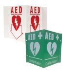 Flat / 90 Degree / V Type First Aid AED Sign Customization Acceptable for sale