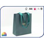 Ribbon Handle 210gsm Copper Paper Shopping Bags Customized Logo Print for sale