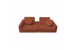 China Creative Kids Modular Microsuede Floor Foam Play Couch For Playroom supplier