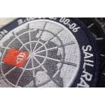 Washable Black Polyester Custom Clothing Patches / Adhesive Embroidered Patches