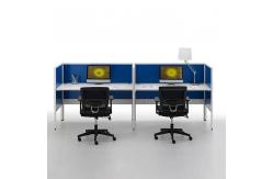 China Aluminium Frame Modern Call Center Cubicles Customized Dual Workstation Desk supplier