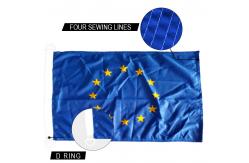 China 2x3' European Union Flag Knitted Polyester Single Reverse Indoor Outdoor Header supplier