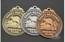China Custom Engraved 2D Model Medals Antique Gold / Silver / Copper Plating supplier