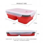 BPA Free Collapsible Silicone Food Storage Container With 2 Compartments for sale