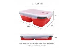 China BPA Free Collapsible Silicone Food Storage Container With 2 Compartments supplier