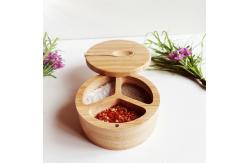 China Spice And Seasonings Bamboo Kitchen Utensils Salt Box With Spoon supplier