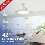 Space Saving Invisible LED Ceiling Fan Light with Retractable Blades in Mordern Style for sale