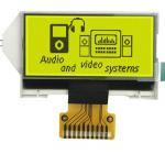SPI Interface 128x64 COG LCD Module Yellow Green Background Color for sale