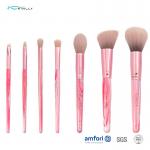 Pink Aluminum Ferrule 7pcs Makeup Brush Set For Beginners for sale