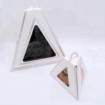Macaron Box Packaging Triangle Pyramid Shape Small Cake Packaging Box for sale