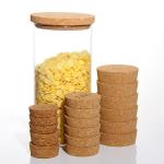 Wooden Cork Glass Jar Lids Cap For Candle Top Airtight Seal for sale