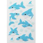 Non Toxic Foam Puffy Animal Stickers DIY 3D Cartoon Shark Blue Colored for sale