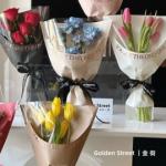 Hot Stamping Transparent Valentine's Day Floral Flower Wrapping Paper in Many Colors for sale