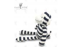 China 32cm 100 Cotton Stuffed Animals Black White Stripe Zebra Plush Toy Monkey Mascot supplier