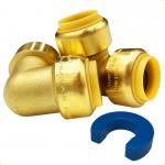 PEX Tubing Lead-free High Quality Three Way Push Fit Fitting with NPT Thread 90 Degrees for sale