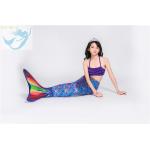 Rainbow Mermaid Swim Tails For Toddlers Ruffles Princess Designed Bikini Top for sale