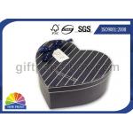 Heart Shape Luxury Paper Jewelry Box With Ribbon Bowknot For Earrings / Ring / Necklace for sale