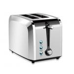 2 Slice Wide Slot Polished Stainless Steel Toaster Defrost Function