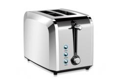 China 2 Slice Wide Slot Polished Stainless Steel Toaster Defrost Function supplier