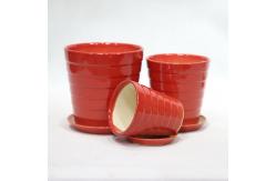 China Round Lightweight Ceramic Planters With Drainage Hole supplier