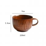 Chinese Style Burly Wooden Drinking Cups 220ML 350ML With Handle for sale