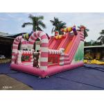 Candy World Pink Style Inflatable Slides For Rental Event Party