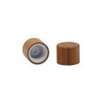 18 / 410 Plastic Screw Caps With Bamboo Covered For Essential Oil Bamboo Screw Cap for sale