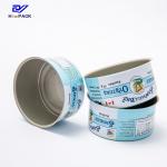 D65X34mm Beef Can 50 Gram Round Tin Packaging With Antique Printing for sale