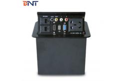 China Pop Up Flush Mounted Table Standard Power Socket Conference With RCA / VGA / HDMI supplier