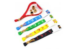 China Concert Promotion Events Fabric Woven Cloth Wristbands with Various Designs and OEM Acceptable supplier
