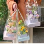 Valentine's Day hand-held flower box, transparent pvc folding diy bouquet