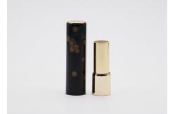 China Black Round Lip Balm Containers Magnet Press Button Tube With Printing supplier