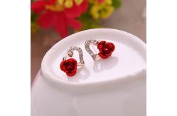 China 2018 Fashion American style lady parts Heart ShapeEarringsSilver Exported Korea Fashion Flower shapes Diamond supplier