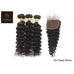 No Knots  71.12cm 28 Inch Deep Wave Bundles 3 Bundles With Closure for sale